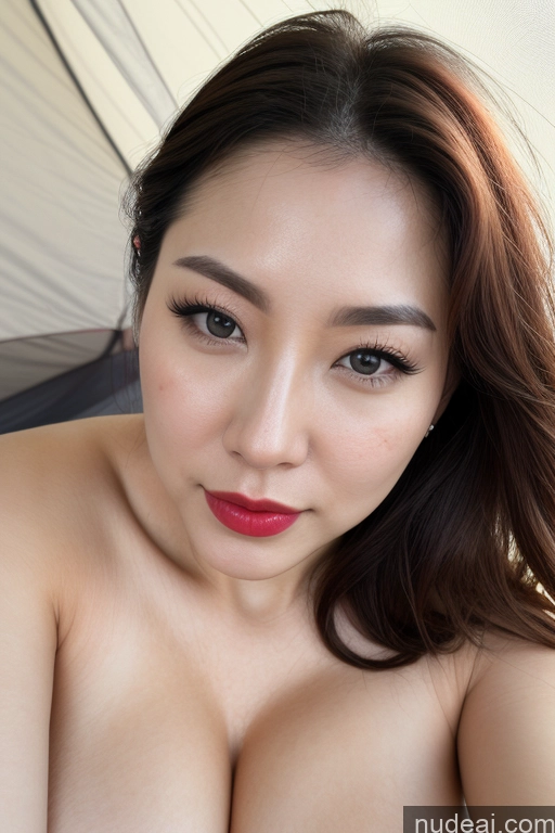 related ai porn images free for Woman One Huge Boobs Beautiful Lipstick Fairer Skin Slicked Korean Tent Close-up View 30s Detailed