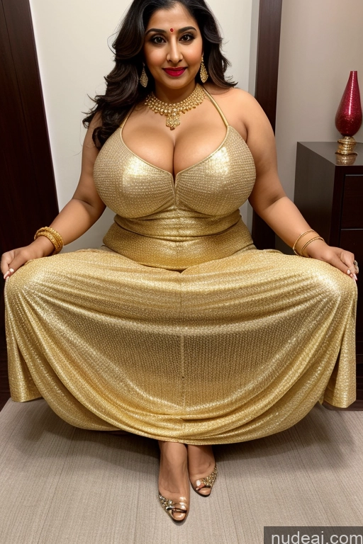 ai nude image of araffe woman in a gold dress sitting on a chair pics of Spreading Legs Big Ass Big Hips Pubic Hair Beautiful Lipstick Long Hair Indian Diamond Jewelry Gold Jewelry Jewelry Pearl Jewelry 20s Huge Boobs Milf Salwar