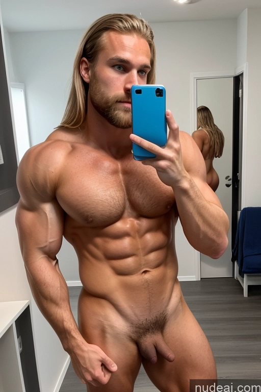 ai nude image of arafed man with long hair and no shirt taking a selfie pics of Hairy Women Pubic Hair Muscular 18 Several Bodybuilder Scandinavian Mirror Selfie Perfect Boobs