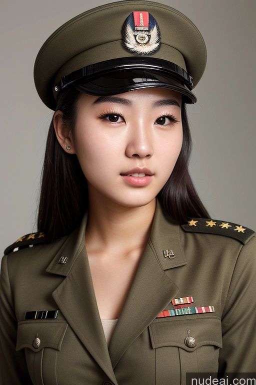 ai nude image of arafed woman in a military uniform posing for a picture pics of Asian 18 Beautiful Military Woman