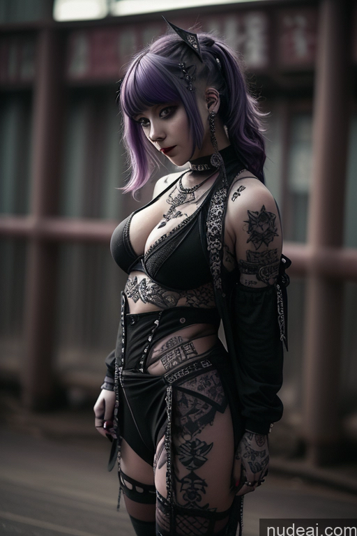 related ai porn images free for Gothic Punk Girl Busty Athlete Tattoos Big Hips Seductive 60s Purple Hair