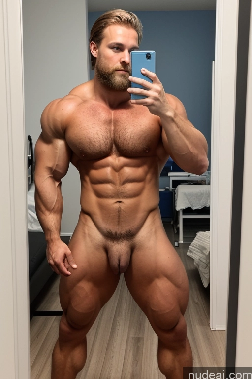 ai nude image of arafed man with a beard and a beardless body taking a selfie pics of Bodybuilder Several Hairy Women Pubic Hair Muscular 20s Scandinavian Hospital Mirror Selfie Huge Boobs