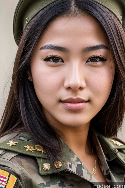 ai nude image of arafed woman in a military uniform with a hat on pics of Woman Perfect Boobs 18 Asian Military Sexy Face