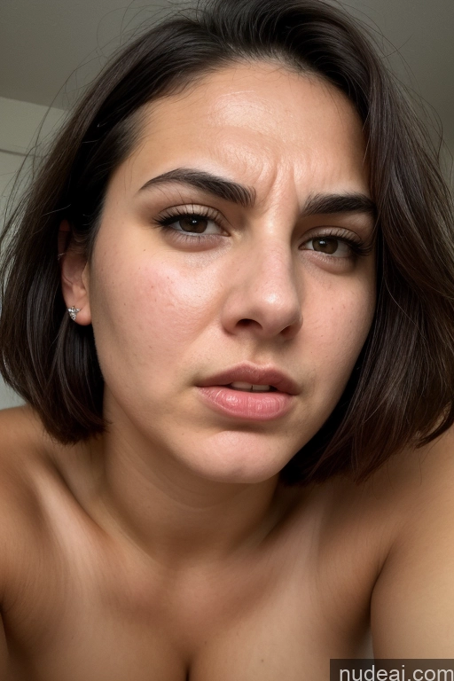 ai nude image of arafed woman with a toothbrush in her mouth and a toothbrush in her mouth pics of Angry Serious Seductive Pubic Hair Busty Perfect Boobs Tall Thick Black Hair Bobcut Close-up View Bending Over Dominatrix Nude 18 Jewish Bedroom Laughing