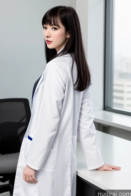 related ai porn images free for Fellatio (Side View) Model Fairer Skin 18 Seductive Black Hair Bangs Office Lab Coat Asian