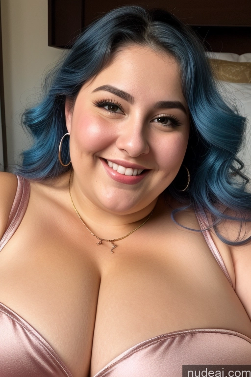 related ai porn images free for Woman Busty Thick Chubby Fat 30s Happy Jewish Onesie Gloves Satin Jewelry Close-up View Beautiful Huge Boobs Blue Hair