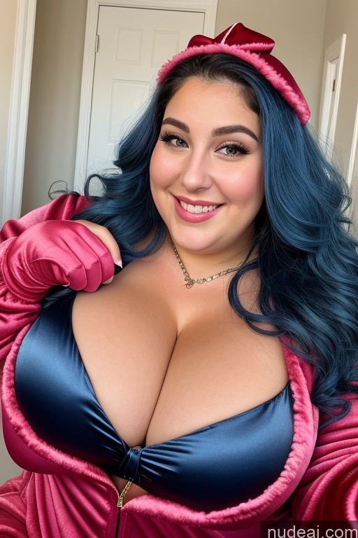 related ai porn images free for Woman Busty Thick Chubby Fat 30s Happy Jewish Onesie Gloves Satin Jewelry Close-up View Beautiful Huge Boobs Blue Hair