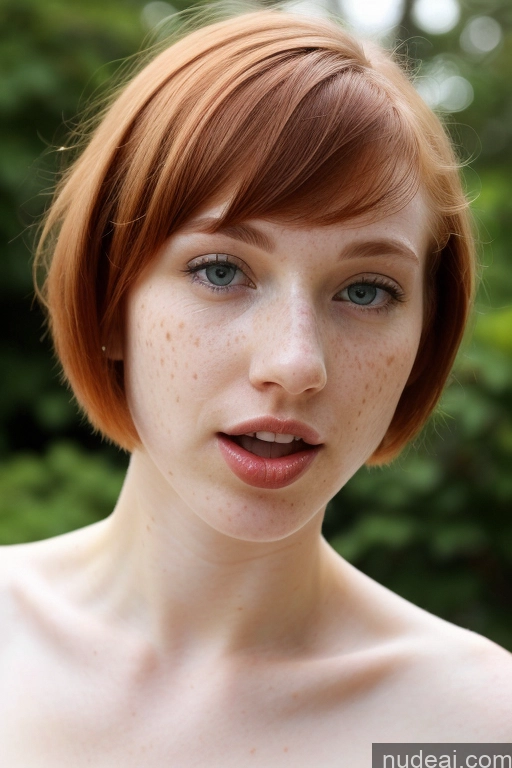 ai nude image of there is a woman with freckles on her face and a cell phone in her hand pics of Busty Skinny Fairer Skin 18 Ahegao Ginger Short Hair Irish Skin Detail (beta) Front View Cumshot Nude