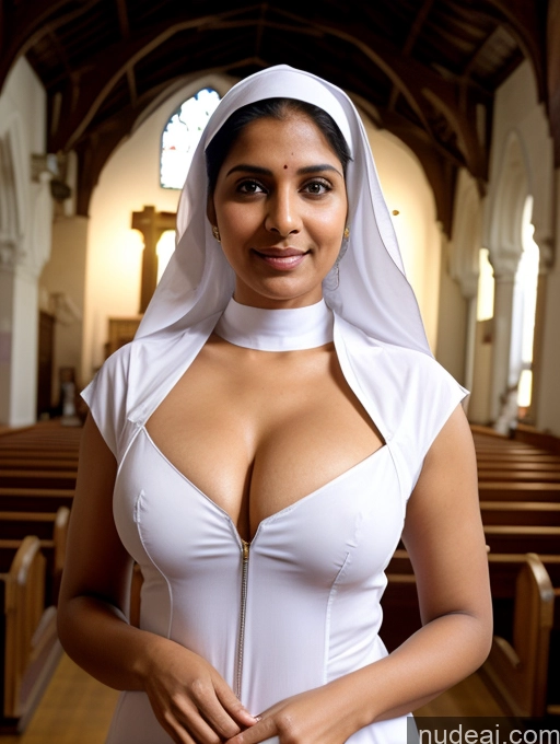 ai nude image of arafed woman in a white dress and a white veil pics of Busty Indian Skin Detail (beta) Church Nun Salwar Topless Detailed 50s