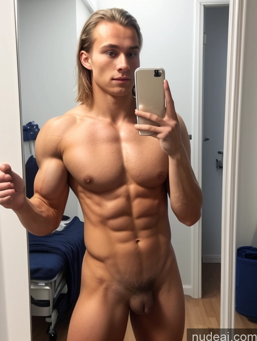 ai nude image of arafed man taking a selfie in a mirror with a cell phone pics of Hairy Women Pubic Hair Muscular Bodybuilder 18 Hospital Scandinavian Mirror Selfie Several Perfect Boobs