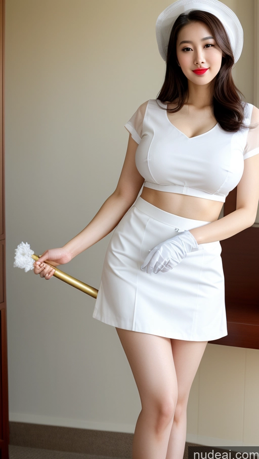 related ai porn images free for Beautiful Lipstick Huge Boobs Big Ass Long Legs Fairer Skin 20s Sexy Face Seductive Slicked Korean Maid Hat Micro Skirt