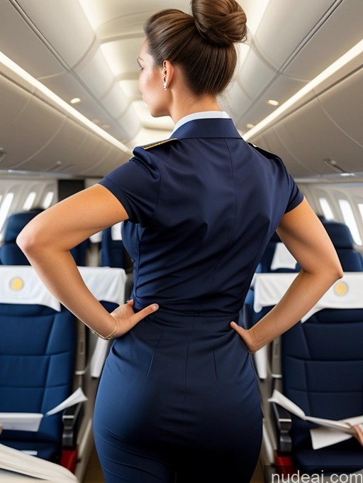 related ai porn images free for Hair Bun Bending Over Flight Attendant Back View Big Ass