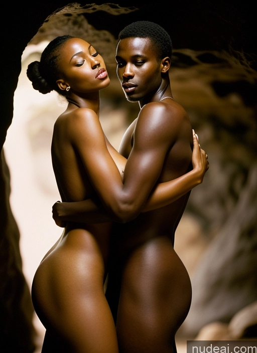 related ai porn images free for One Perfect Boobs Beautiful Long Legs Perfect Body Dark Skin 20s Seductive African Film Photo Cave Front View Nude Hair Bun White Hair Woman + Man