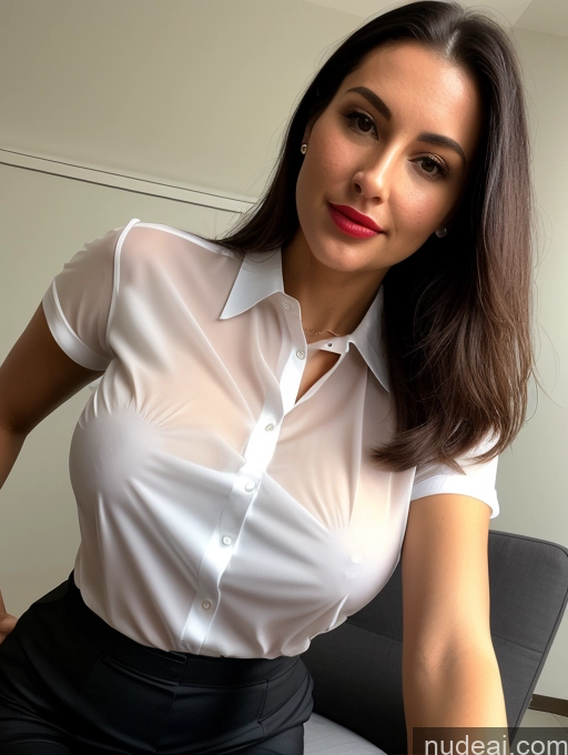 ai nude image of there is a woman sitting on a chair wearing a white shirt pics of Sorority Busty Perfect Boobs Beautiful Lipstick Perfect Body Pubic Hair Oiled Body Seductive Close-up View Cumshot Blouse Panties Polo Professor Secretary Stylish Teacher Transparent