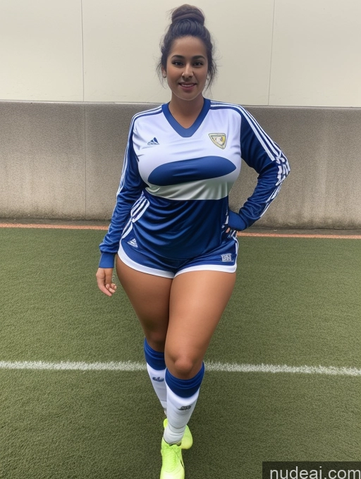 ai nude image of arafed woman in a blue and white soccer uniform posing for a picture pics of Woman One Busty Huge Boobs Perfect Boobs Beautiful Big Ass Thick Big Hips Perfect Body 18 Pixie Brazilian Soccer