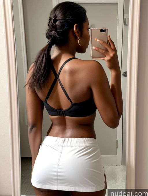 related ai porn images free for Woman One Dark Skin Short Busty Chubby 18 Seductive Brunette Pigtails Indian Mirror Selfie Close-up View Bending Over Crop Top Micro Skirt Bathroom Cleavage