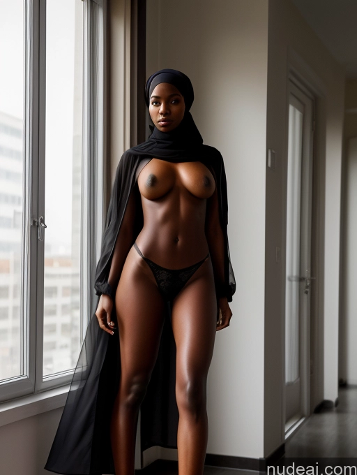 ai nude image of arafed woman in a black hijab and a black cape pics of Perfect Boobs Skinny Abs Perfect Body Soft + Warm Detailed Beautiful Niqab Busty Dress African 18 Trench Coat Stylish Partially Nude Transparent