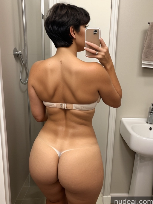 related ai porn images free for Milf One Big Ass Chubby Thick Big Hips 60s Seductive Black Hair Short Hair White Mirror Selfie Bathroom Back View Spreading Legs Nude