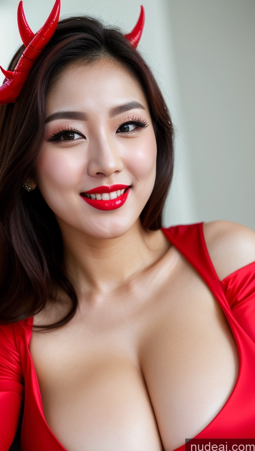 related ai porn images free for Woman Huge Boobs Beautiful Lipstick Fairer Skin 30s Happy Seductive Slicked Korean Close-up View Devil Bright Lighting Sexy Face