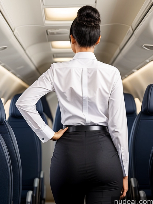 related ai porn images free for Hair Bun Back View Flight Attendant Bending Over Black Hair Big Ass