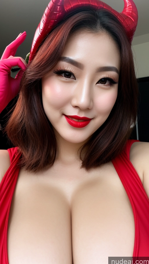 related ai porn images free for Woman Huge Boobs Beautiful Lipstick Fairer Skin 30s Happy Seductive Slicked Korean Close-up View Devil Bright Lighting Sexy Face