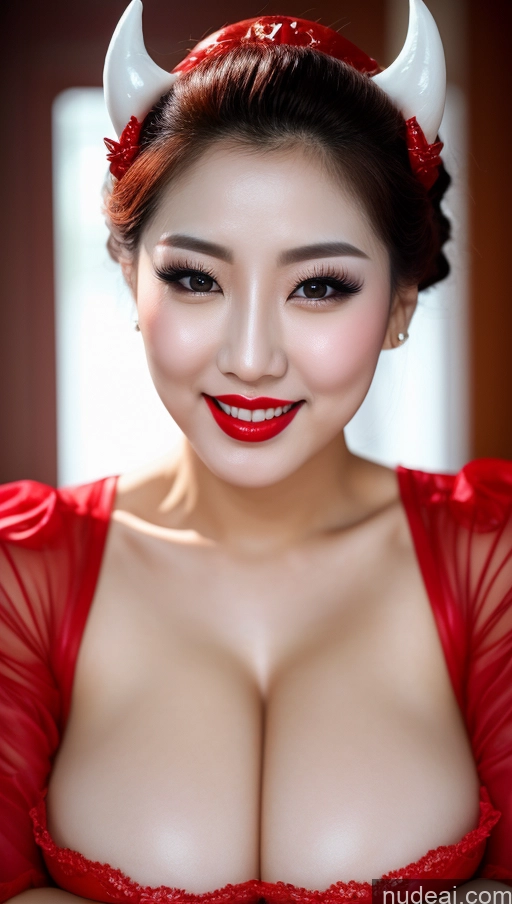 related ai porn images free for Woman Huge Boobs Beautiful Lipstick Fairer Skin 30s Happy Seductive Slicked Korean Close-up View Devil Bright Lighting Sexy Face