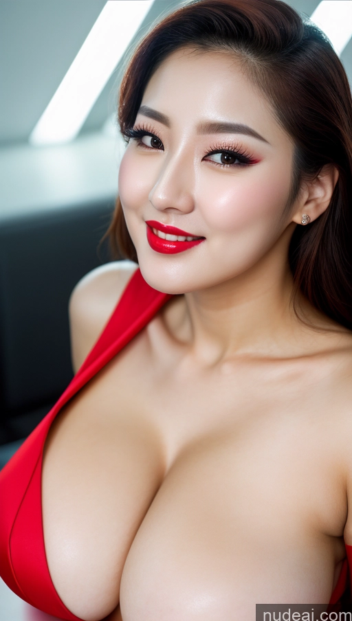 related ai porn images free for Woman Huge Boobs Beautiful Lipstick Fairer Skin 30s Happy Seductive Slicked Korean Close-up View Devil Bright Lighting Sexy Face