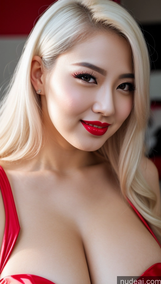 related ai porn images free for Woman Huge Boobs Beautiful Lipstick Fairer Skin 30s Happy Seductive Slicked Korean Close-up View Bright Lighting Sexy Face Devil White Hair