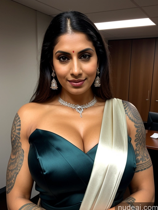 related ai porn images free for Bodybuilder Busty Beautiful Abs Tattoos Big Ass Thick Tall Fairer Skin 30s Sari Indian Cleavage Diamond Jewelry Dark Lighting Office Ginger