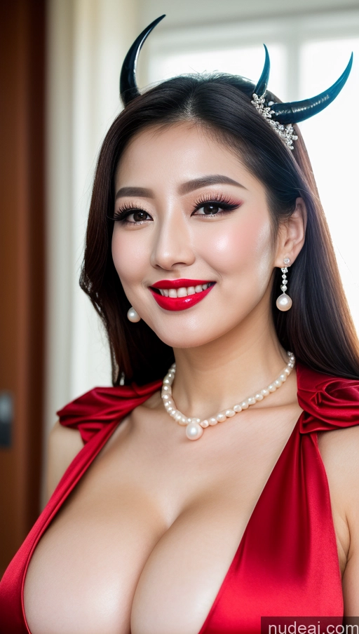 related ai porn images free for Woman Huge Boobs Beautiful Lipstick Fairer Skin 30s Happy Seductive Slicked Korean Close-up View Devil Bright Lighting Sexy Face Wedding Pearl Jewelry Black Hair