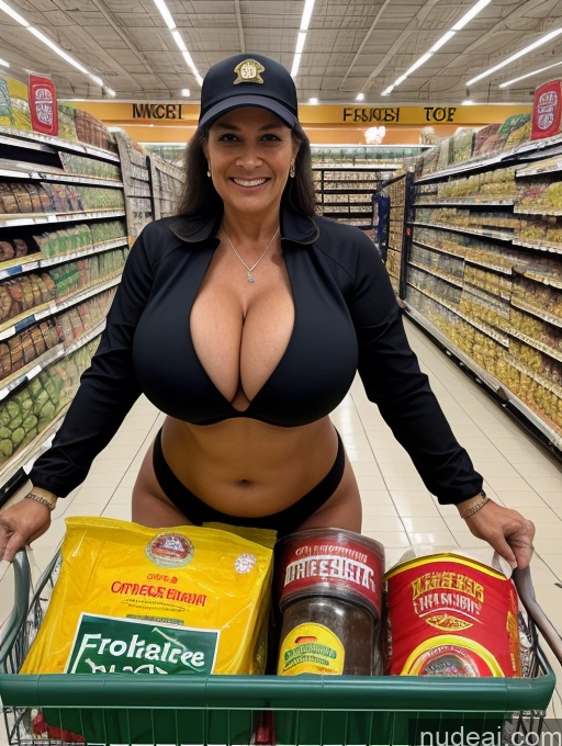 ai nude image of araffeive woman in a black top and a black hat is posing with a shopping cart pics of Milf Busty Huge Boobs 70s Microkini Firefighter Front View Brazilian Grocery