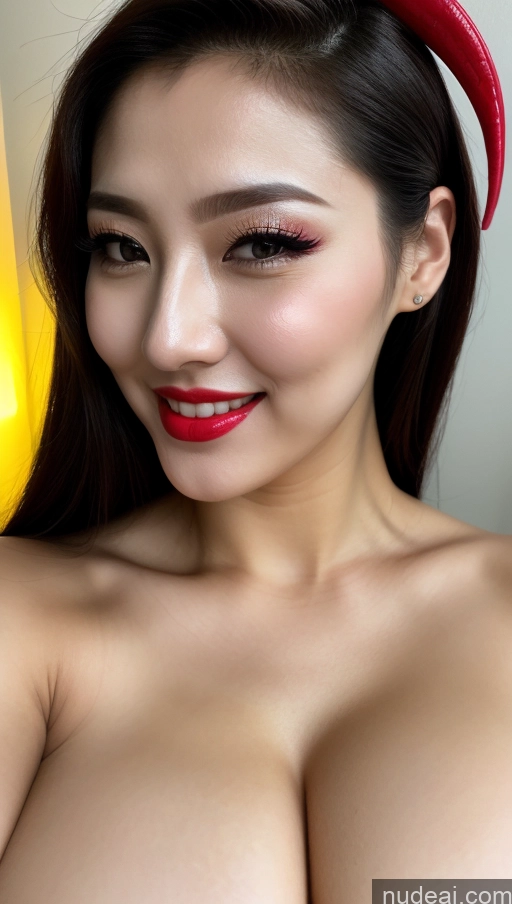 related ai porn images free for Woman Huge Boobs Beautiful Lipstick Fairer Skin 30s Happy Seductive Black Hair Slicked Korean Close-up View Devil Bright Lighting Sexy Face