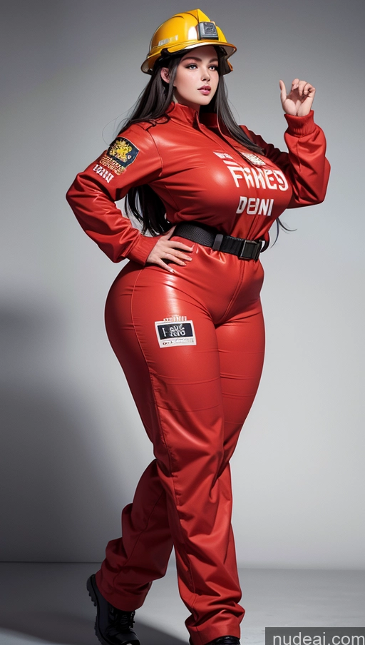 ai nude image of arafed woman in a red leather outfit and hard hat pics of Athlete Perfect Boobs Beautiful Big Ass Big Hips Thick Perfect Body 40s Black Hair Long Hair German Detailed Seductive Full Frontal Afingering Mixed Patterns Of Text And Emoji Firefighter