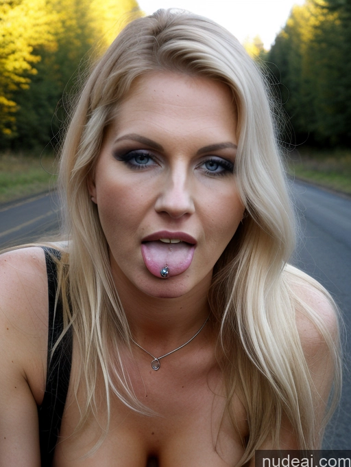 ai nude image of blond woman with piercings sticking out her tongue on the road pics of Milf Small Tits Beautiful Skinny Tall Fairer Skin 50s Shocked Black Hair Long Hair Scandinavian Skin Detail (beta) Street Close-up View Licking My Dick Piercing Tongue Goth Detailed