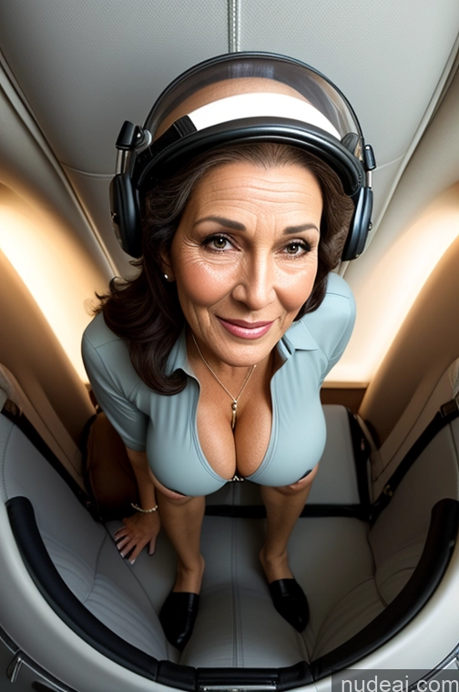 ai nude image of woman wearing headphones on a plane with a large window pics of Woman Perfect Boobs Beautiful Big Ass Pilot 3d Brunette Brazilian Cumshot 80s