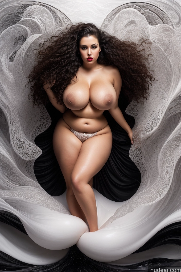 ai nude image of arafed woman in a white bikini sitting on a large white flower pics of Woman One Chubby Fat Big Hips Short Brunette Back View Hell Nude Surrealist Huge Boobs Perfect Boobs Beautiful Abs Long Legs Seductive Pouting Lips Curly Hair Of Love Serious Detailed Thick 30s