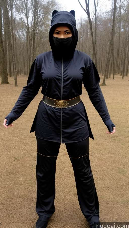 ai nude image of araffe in a black outfit with a hood and a mask pics of Ninja Knight