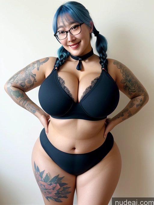 related ai porn images free for Woman One Busty Huge Boobs Perfect Boobs Glasses Tattoos Big Ass Chubby Blue Hair Pigtails Front View T-pose Choker Happy Korean 30s