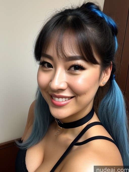 related ai porn images free for Woman One Busty Perfect Boobs Big Ass Chubby Blue Hair Pigtails Choker Happy Korean 30s Close-up View