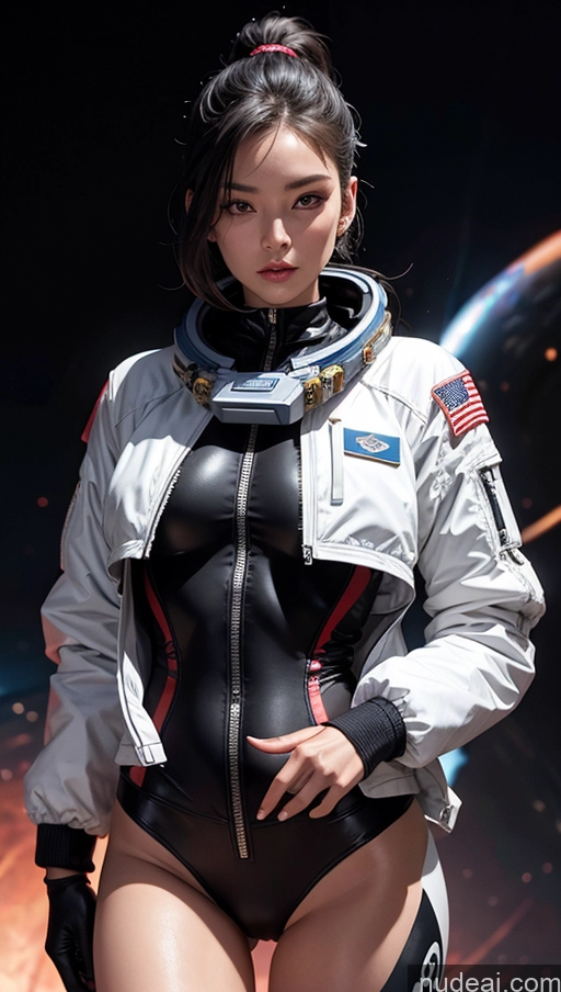 related ai porn images free for Model One Perfect Boobs Beautiful Perfect Body 20s Serious Sexy Face Seductive Black Hair Spanish Space Suit Suit Sweater Ponytail