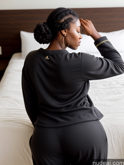 ai nude image of pregnant woman sitting on a bed in a hotel room pics of Big Ass Hair Bun Black Back View Sleeping Pajamas