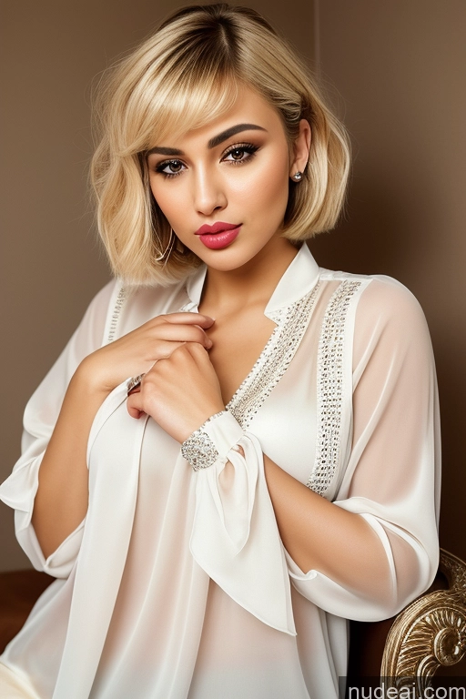 related ai porn images free for Short Hair Arabic Blonde Blouse Detailed One Woman Pouting Lips