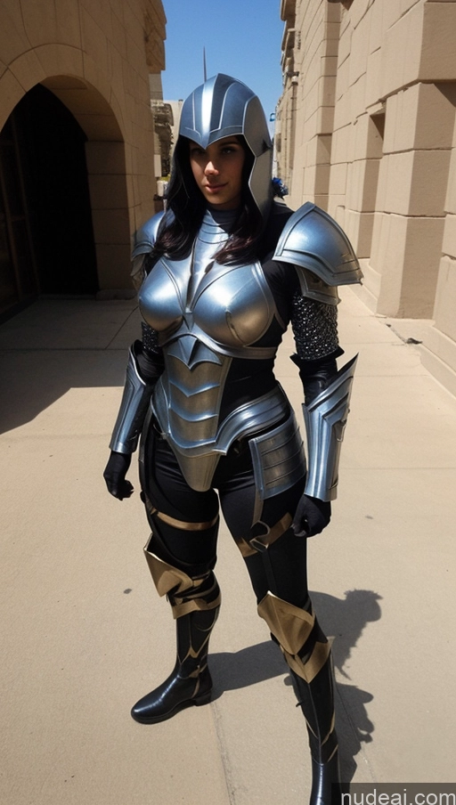 ai nude image of araffe dressed in armor poses for a picture in a courtyard pics of Perfect Boobs Muscular Abs Egyptian Sci-fi Armor Fantasy Armor Mech Suit