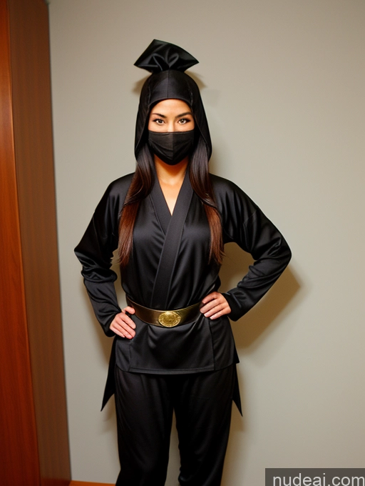 ai nude image of araffe dressed in a black ninja costume standing in a room pics of Ninja