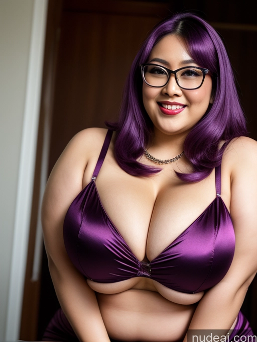 related ai porn images free for Woman One Busty Huge Boobs Perfect Boobs Beautiful Glasses Small Ass Thick Chubby Fat Perfect Body 30s Happy Indonesian Close-up View Satin Devil Purple Hair