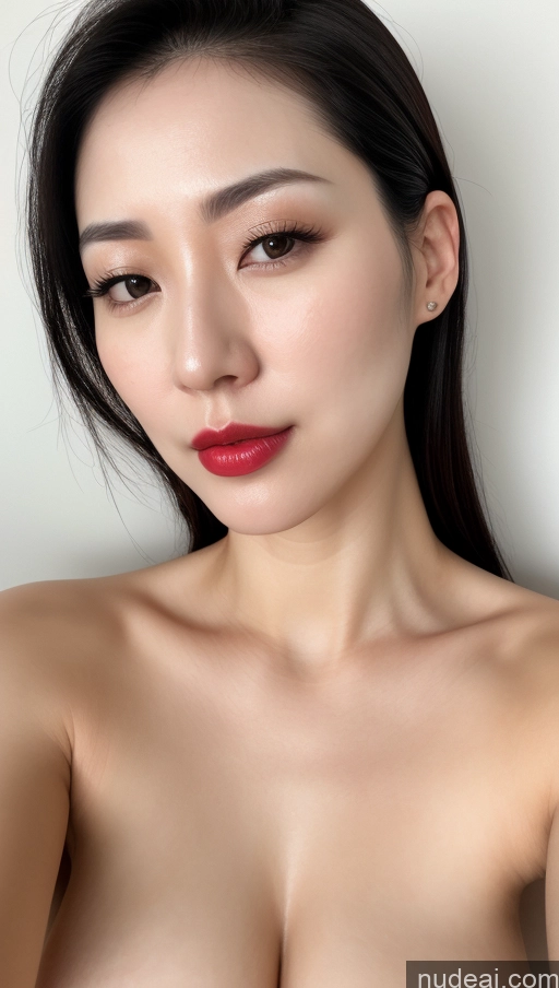 related ai porn images free for Woman One Beautiful Lipstick Fairer Skin 30s Black Hair Slicked Korean Simple Detailed Close-up View Perfect Boobs