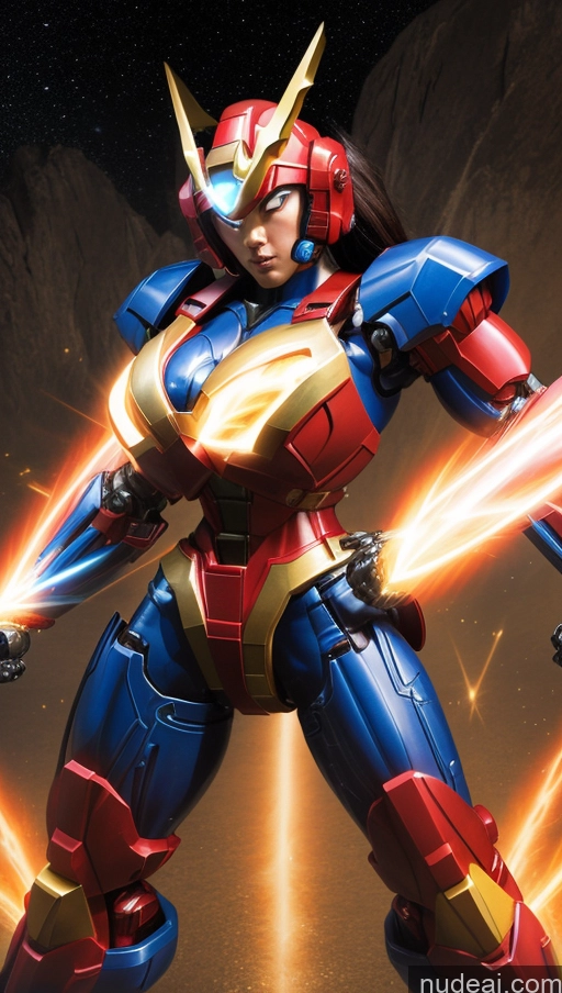 ai nude image of a close up of a toy figure of a woman with a sword pics of Japanese Superhero Busty Abs Bodybuilder Small Tits Powering Up SuperMecha: A-Mecha Musume A素体机娘