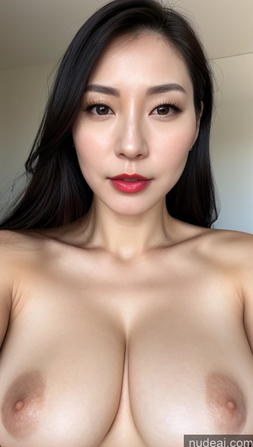 related ai porn images free for Woman One Huge Boobs Beautiful Lipstick Fairer Skin 30s Black Hair Slicked Korean Close-up View Detailed Simple