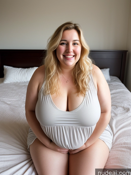 related ai porn images free for Woman One Fat Huge Boobs Hairy Women Pubic Hair Fairer Skin 30s Happy Blonde Messy White Bedroom Front View On Back Beautiful Nightgown