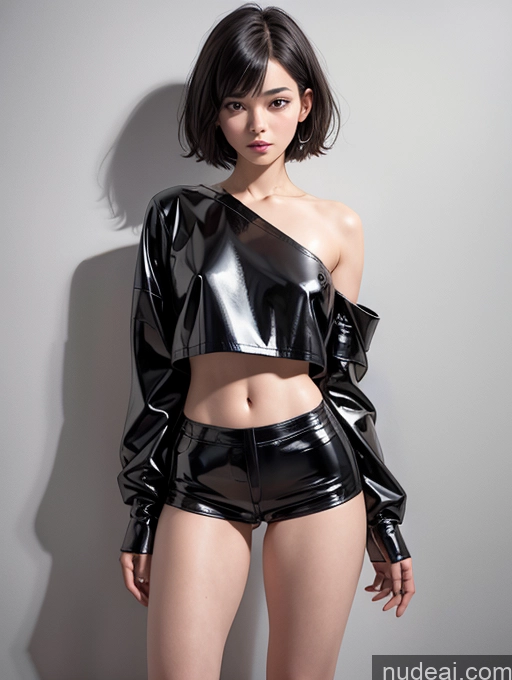 related ai porn images free for Model One Skinny 18 Black Hair Short Hair High Heels Japanese Short Shorts Latex